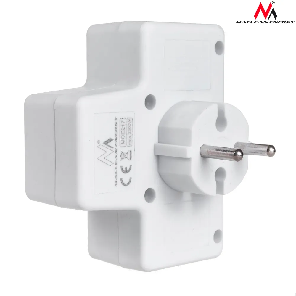 Vier-fase stopcontact met schakelaar Maclean Energy MCE217 4x2,5A universele stekker met Afdekplaat