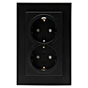 Waterdicht Kopp Stopcontact 2-voudig Athenis - Zwart, Mat, Kunststof, Onderbouwmontage