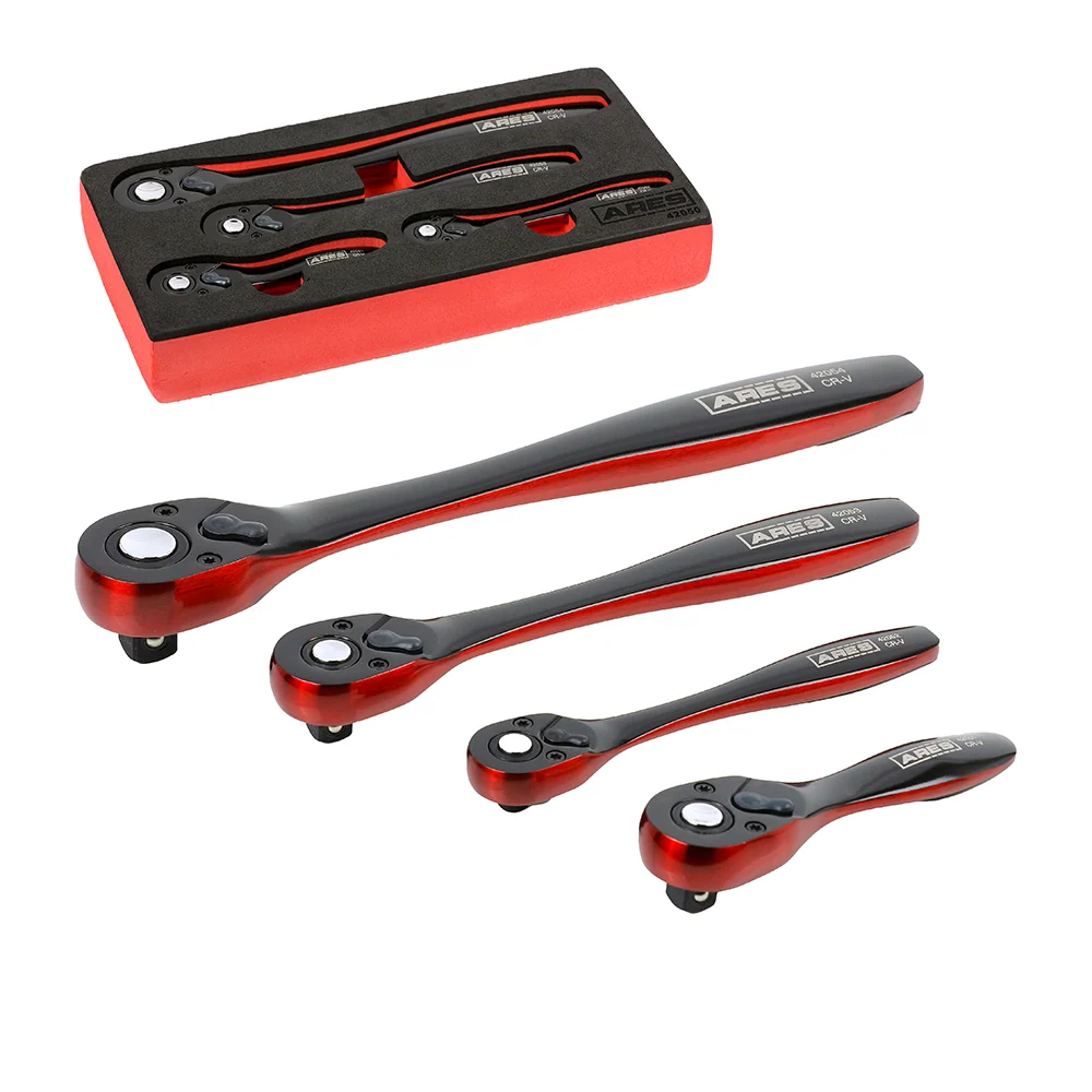 ARES 42050 - 4-Piece Duaal Tone 72-Tooth Ratchet Set