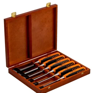 Bahco steekbeitelset - 6-32 mm - 6-delig - houten kist - 424P-S6-EUR