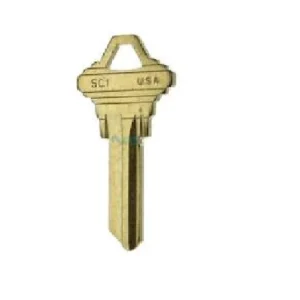 Kaba Ilco Key Blanks SC1-Brass, 50 Pack,
