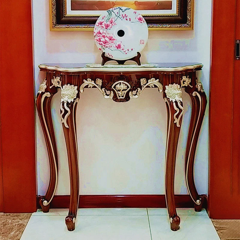 Victorian Hall 4 Legs Eenkleurig Wood Half Moon Console Accent Table 39l