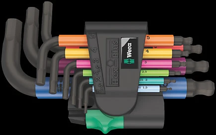 WERA 9 PC. 950/9 Hex-Plus Multicolour 2 L-Key Set, Metric, BlackLaser
