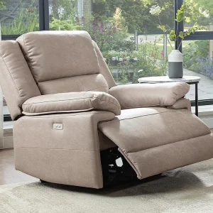 Industrieel Elektrische relaxfauteuil van stof - Taupe - DOLENE - Koop nu uw online meubelshop
