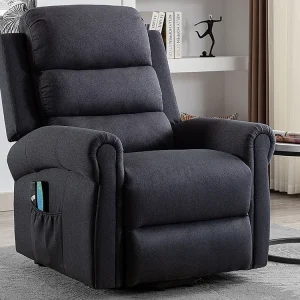 Massagestoel met elektrische sta-op functie - Antraciet - LOVARI - Koop nu online Heavy Duty