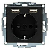 Installatie Kopp Wandcontactdoos met USB Athenis - Zwart