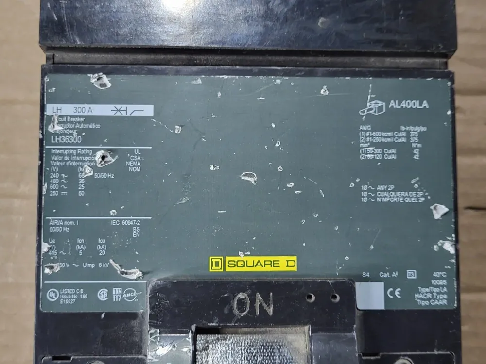300 Amp, 3 Pole, 600 Volt Circuit Breaker LH36300