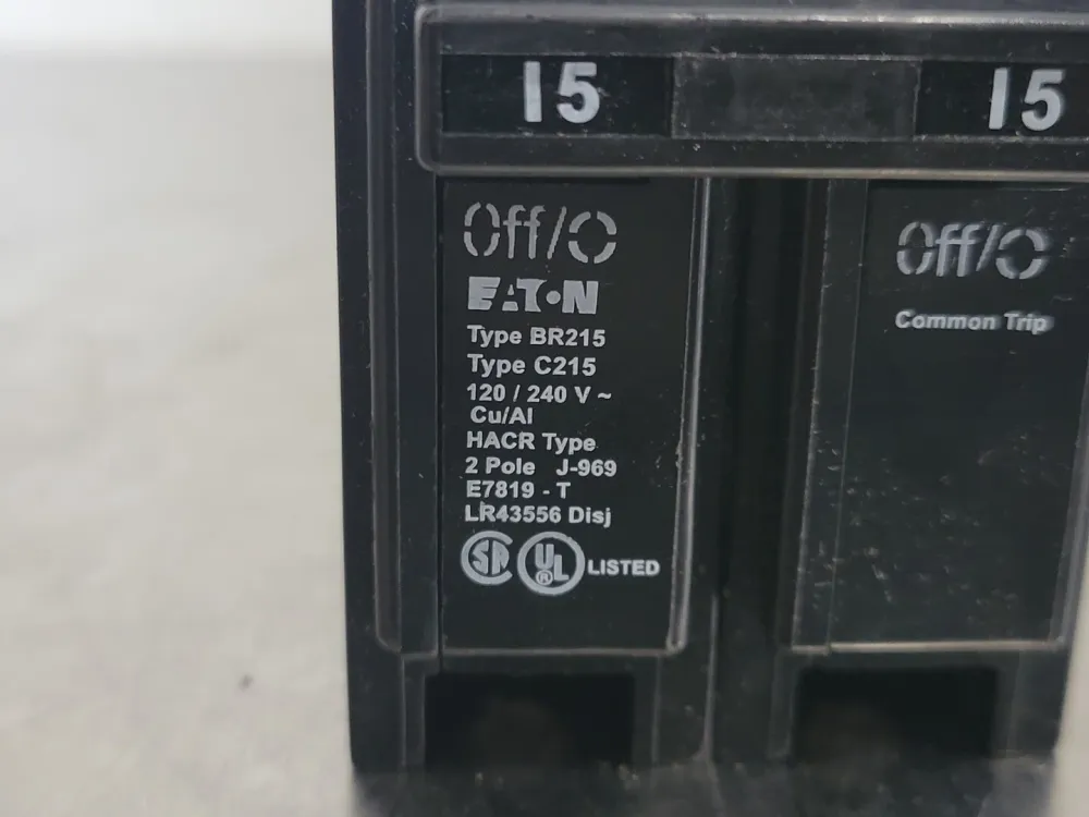 15 Amp, 2 Pole, 120/240 volts Circuit Breaker BR215