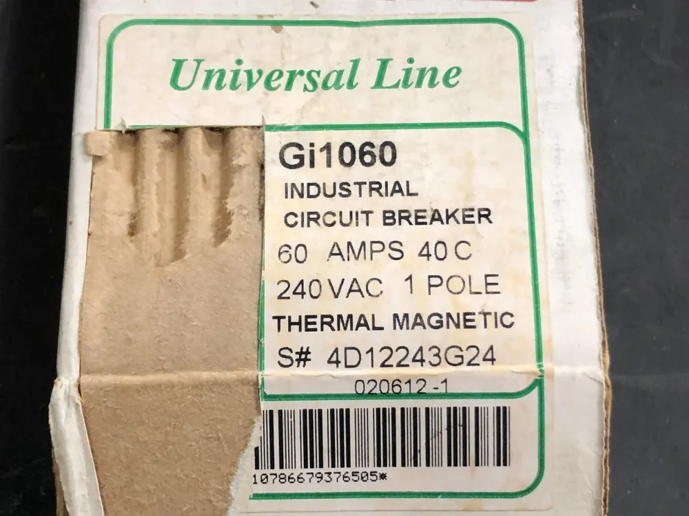 60 Amp, 1 Pole, 240 volts Circuit Breaker GI1060