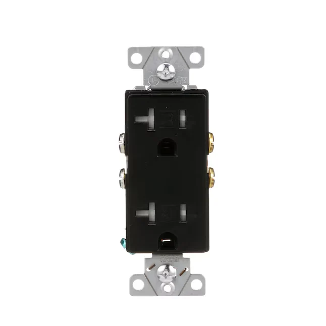 Eaton Arrow Hart 20-Amp 125-volt Tamper Resistant Residential/Commercial Decorator Outlet, Zwart