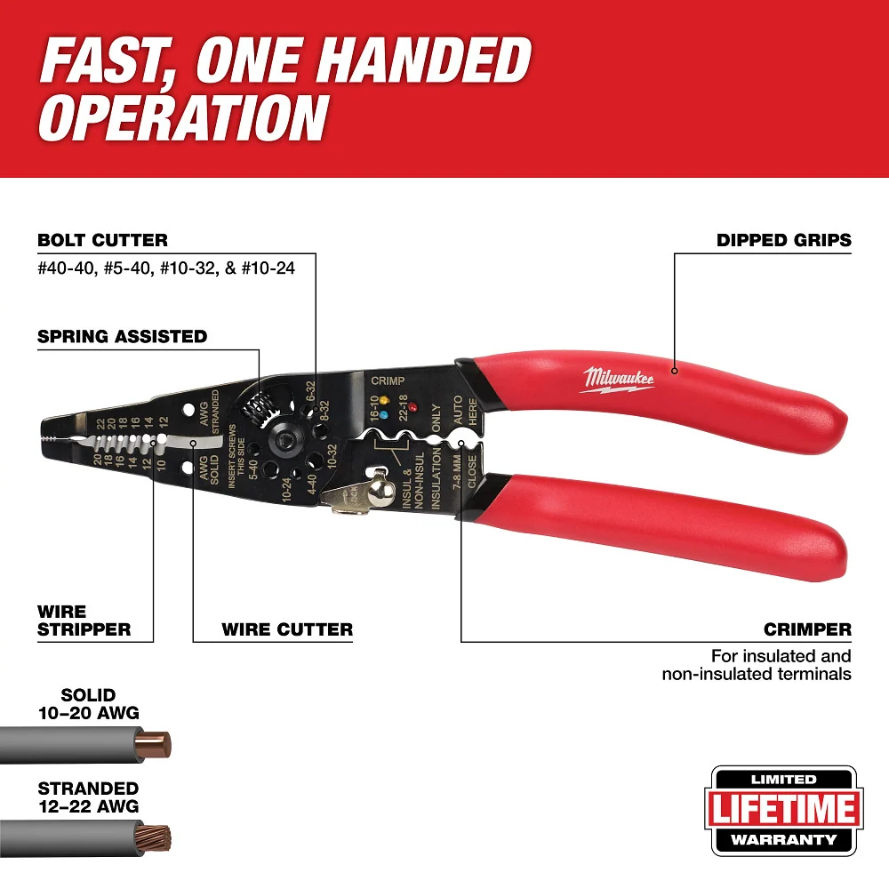 Klus MILWAUKEE Multi-Purpose Wire Stripper w/ Crimper