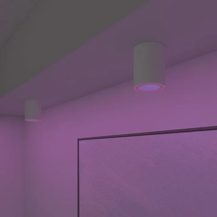 Calex Led-plafondstraler, rond Halo LED opbouwspot - Ø x h: 100 x 125 mm, RGB