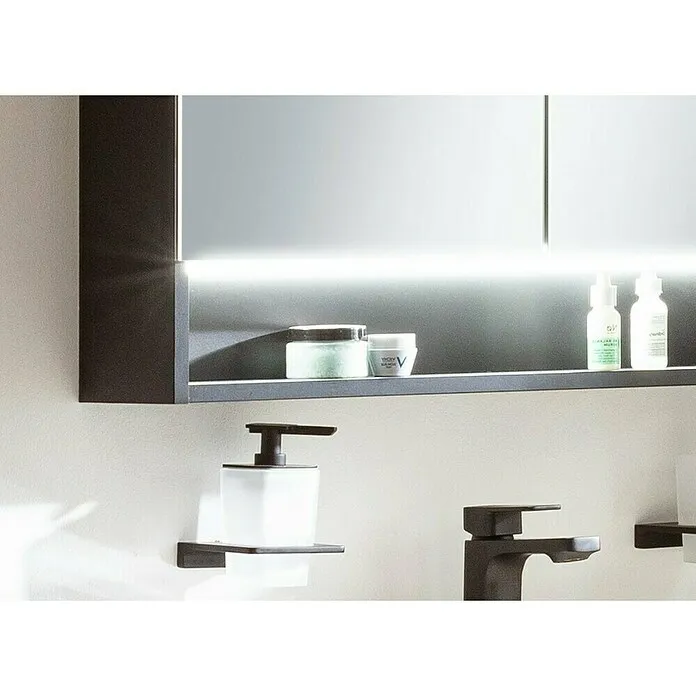 Camargue Curve Led-spiegelkast - b x h: 80 x 79,8 cm, Spaanplaat