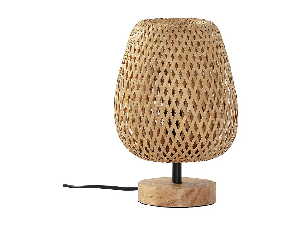 Energiezuinige LED Bedlamp Seiren van Bamboe, diameter 25 cm