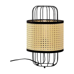 Gecertificeerd IP44 Nachtkastlamp Nozomi van synthetisch rotan, diameter 38 cm.