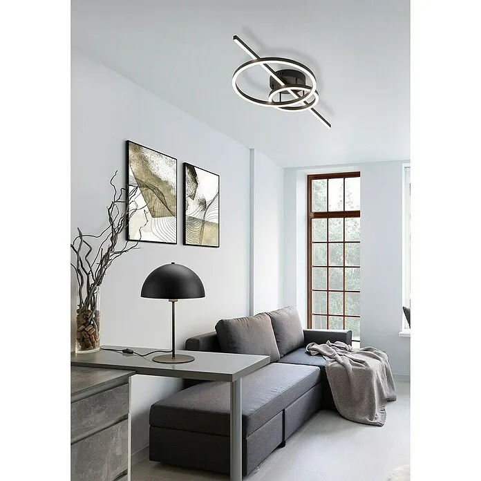 Gecertificeerd IP44 Trio Lighting Tafellamp, rond NOLA 4,9W - 40 W, Ø x h: 30 x 45 cm, Zwart, E27