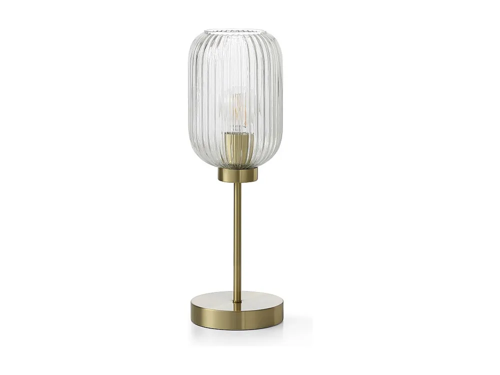 Lamp om te positioneren van metaal en glas - D14 x H43,5 cm - Goudkleurig - LOUXOR - Incl. Garantie