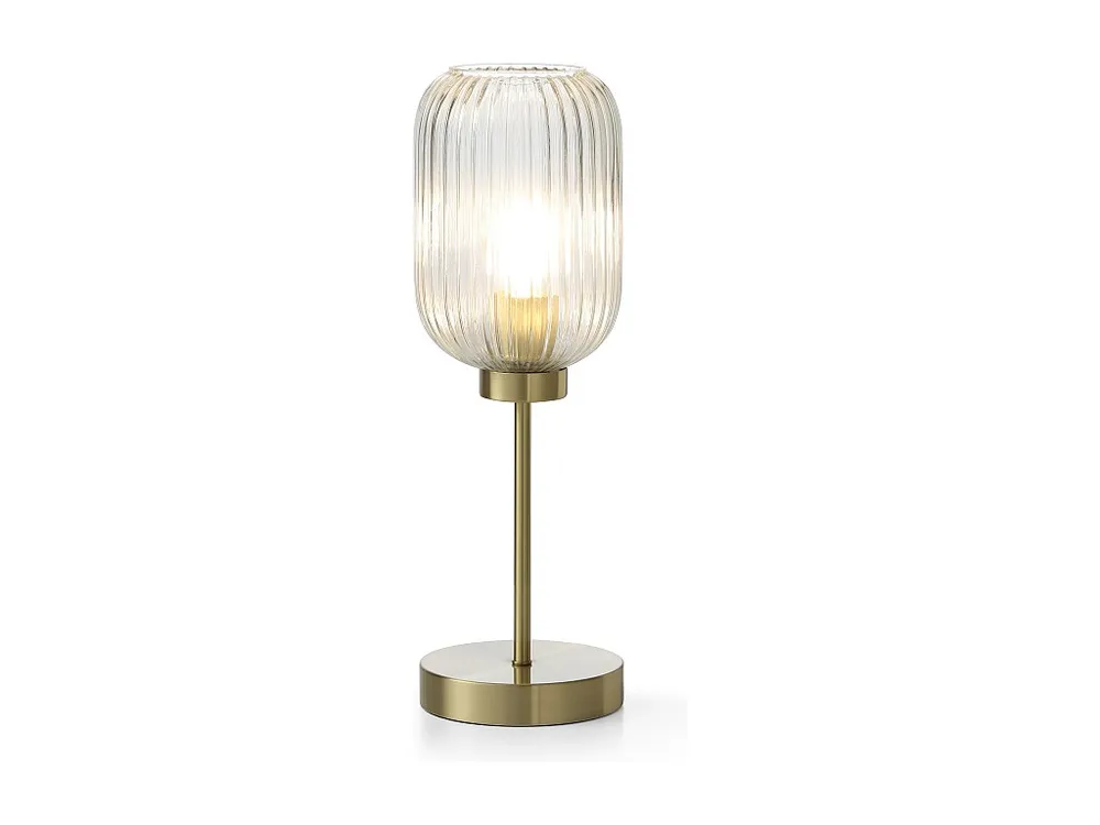 Lamp om te positioneren van metaal en glas - D14 x H43,5 cm - Goudkleurig - LOUXOR - Incl. Garantie