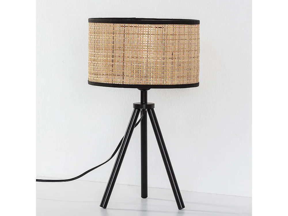 Nachtkastlamp Suki van vanzelf rotan, diameter 43 cm