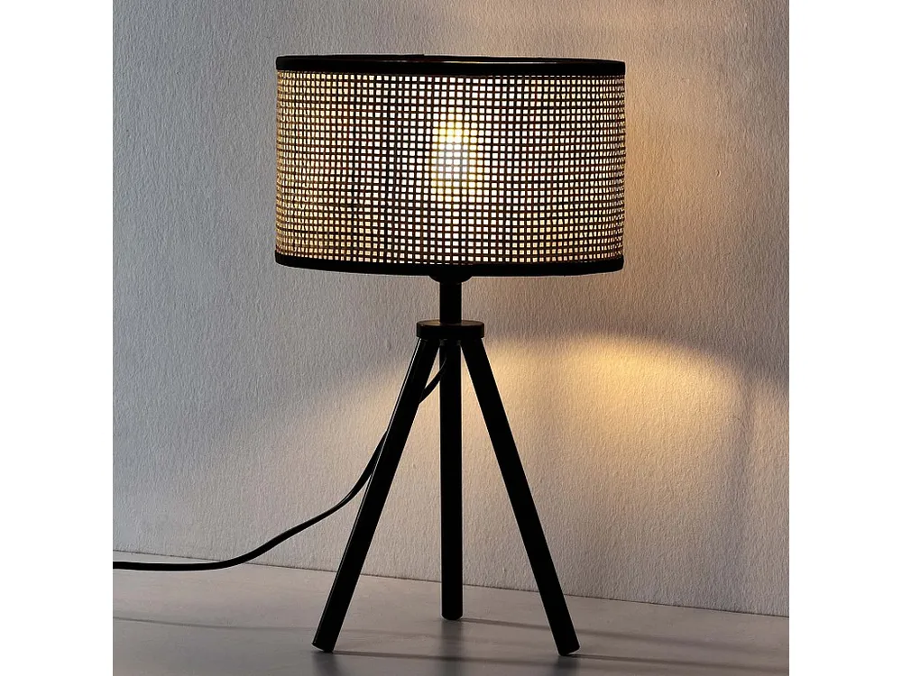 Nachtkastlamp Suki van vanzelf rotan, diameter 43 cm