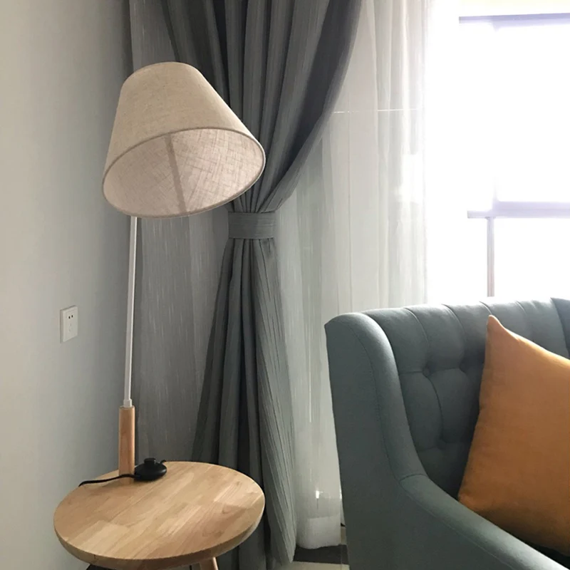 Premium Kwaliteit Taps toelopende staande lamp voor de woonkamer, Scandinavische vloerverlichting met één lamp en houten d...