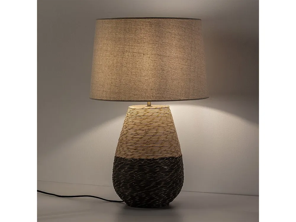 Tafellamp Botan van ongedwongen rotan, diameter 40,5 cm