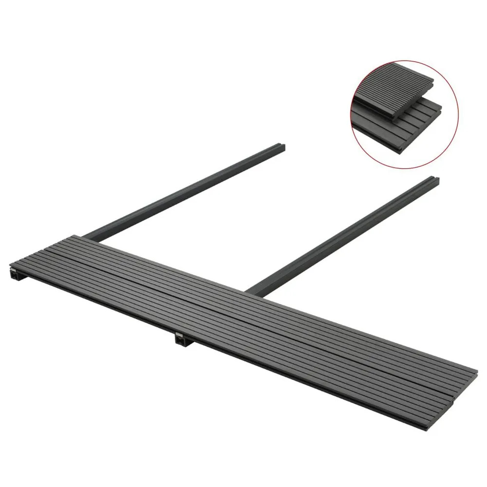 Terrasplanken met accessoires 10 m² 2,2 m massief HKC grijs