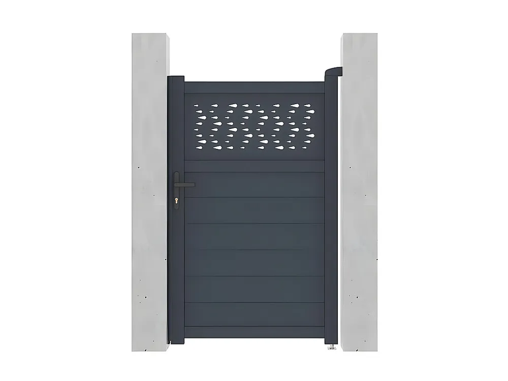 Draaipoort van aluminium met motieven - Halfopengewerkt - L. 103 x H. 166 cm - Koop nu