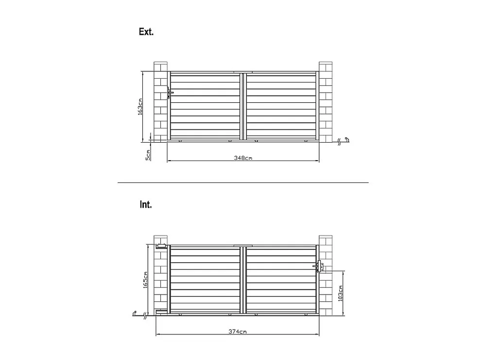 Schuifpoort van antraciet opengewerkt aluminium NAZARIO - L374 x 165 cm - Koop nu online