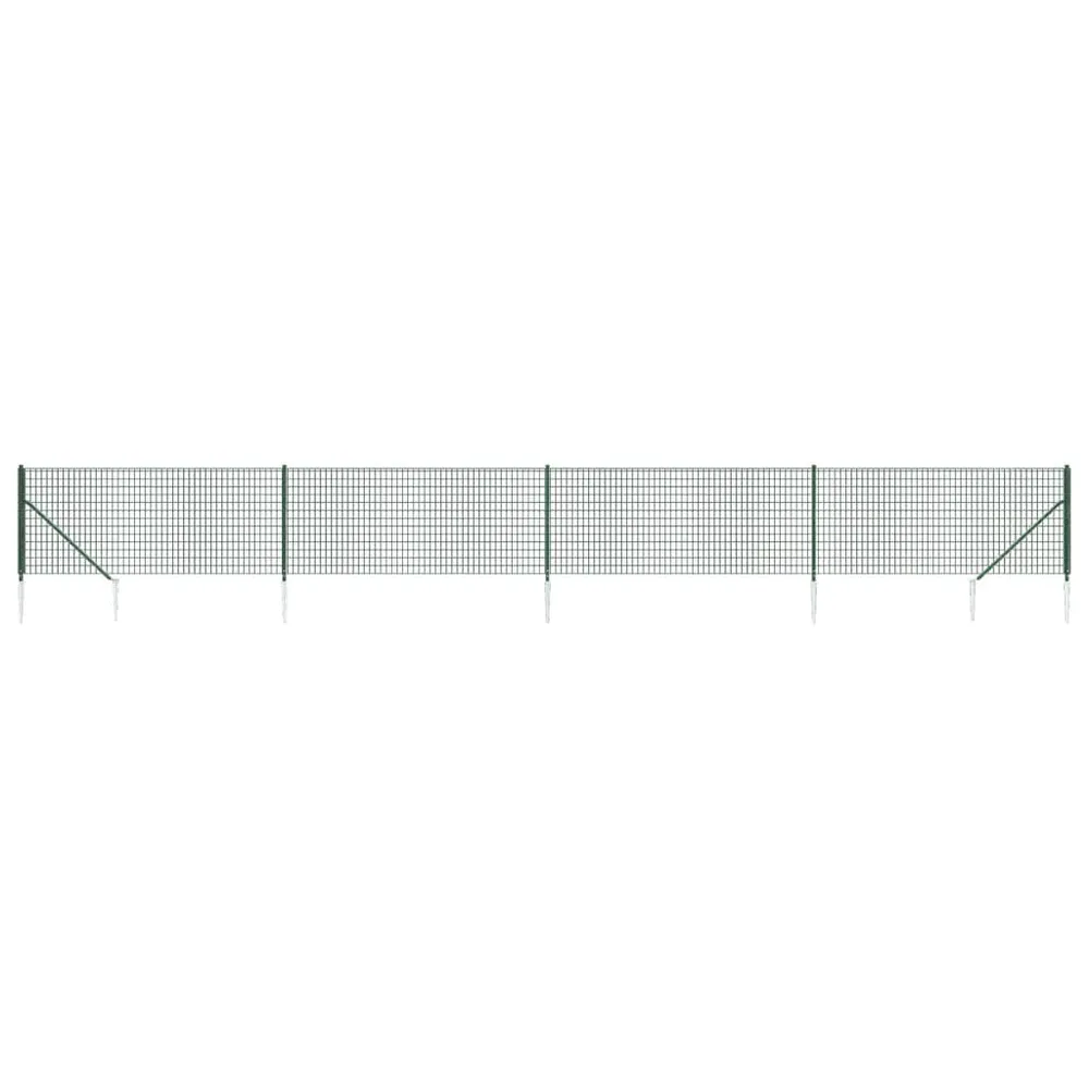Draadgaashek met grondankers 0,8x10 m groen