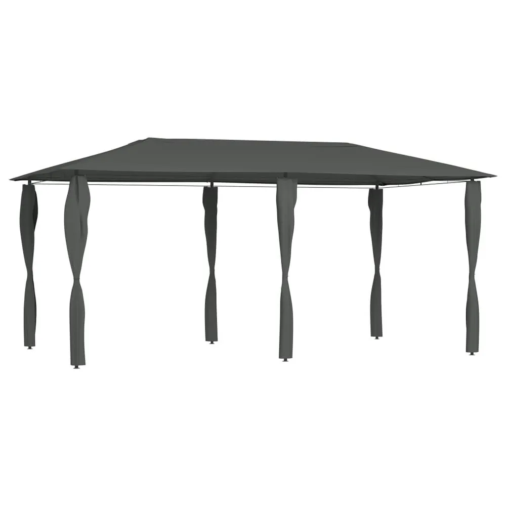 Prieel met paalhoezen 160 g/m² 2,98x5,3x2,59 m antracietkleurig