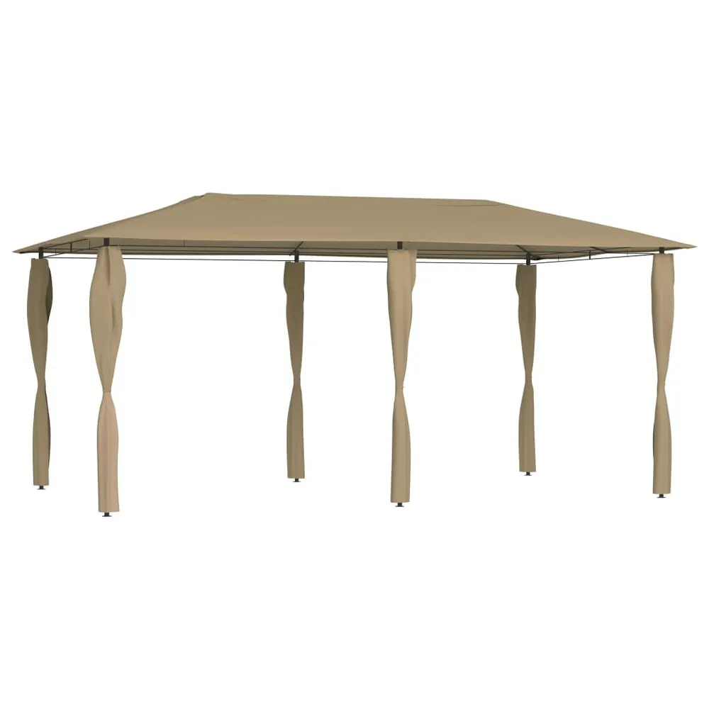Prieel met paalhoezen 160 g/m² 2,98x5,3x2,59 m taupe
