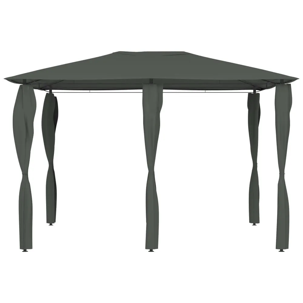 Prieel met paalhoezen 160 g/m² 3x4x2,6 m antracietkleurig