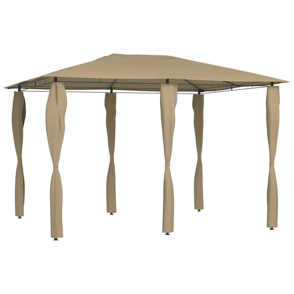 Prieel met paalhoezen 160 g/m² 3x4x2,6 m taupe
