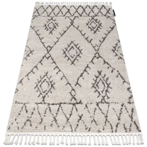 Tapijt BERBER FEZ G0535 crème / bruinrand , Barber , marokkaanse sha 140x190 cm