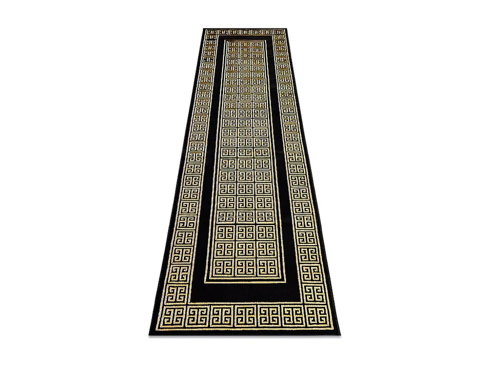 Tapijt, Chodnik GLOSS strak 6776 86 stylowy, frame, grecki zwart / go 60x300 cm