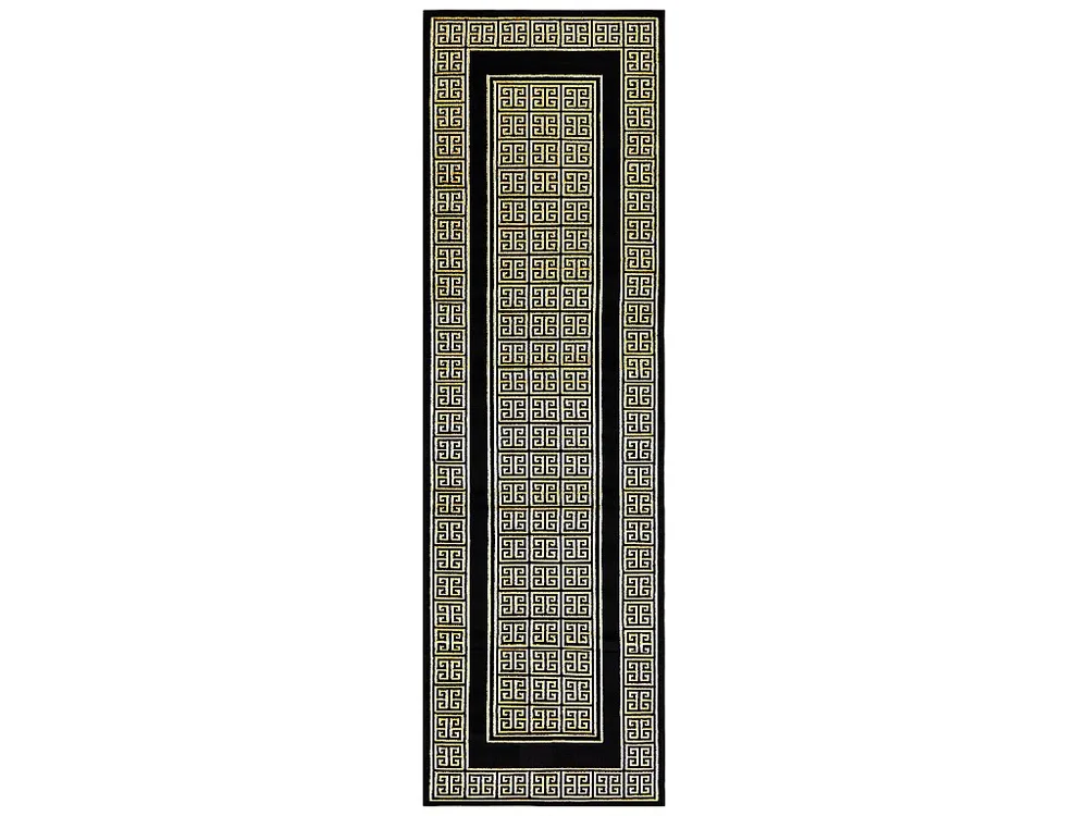 Tapijt, Chodnik GLOSS strak 6776 86 stylowy, frame, grecki zwart / go 60x300 cm