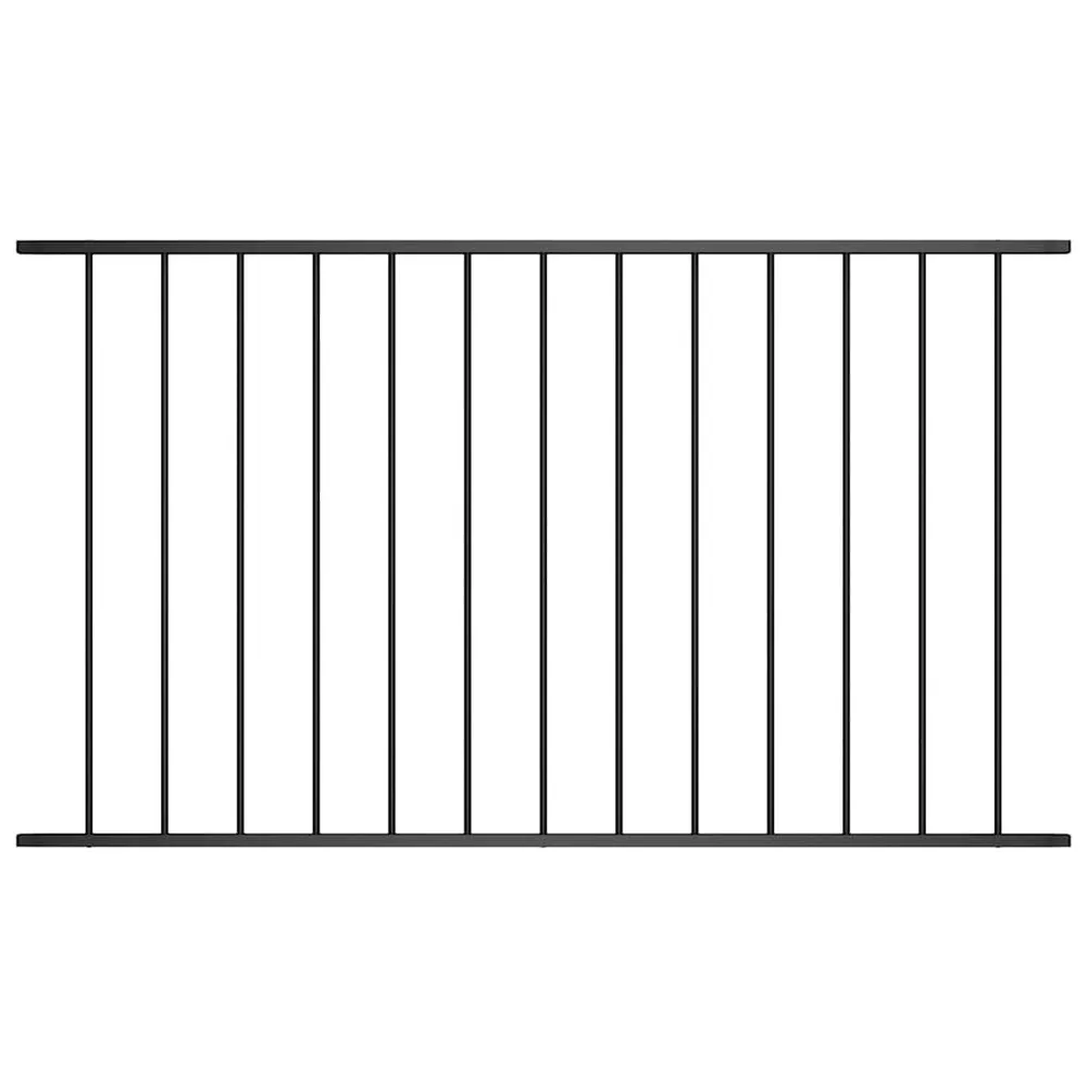 Hekpaneel 1,7x0,75 m gepoedercoat staal zwart