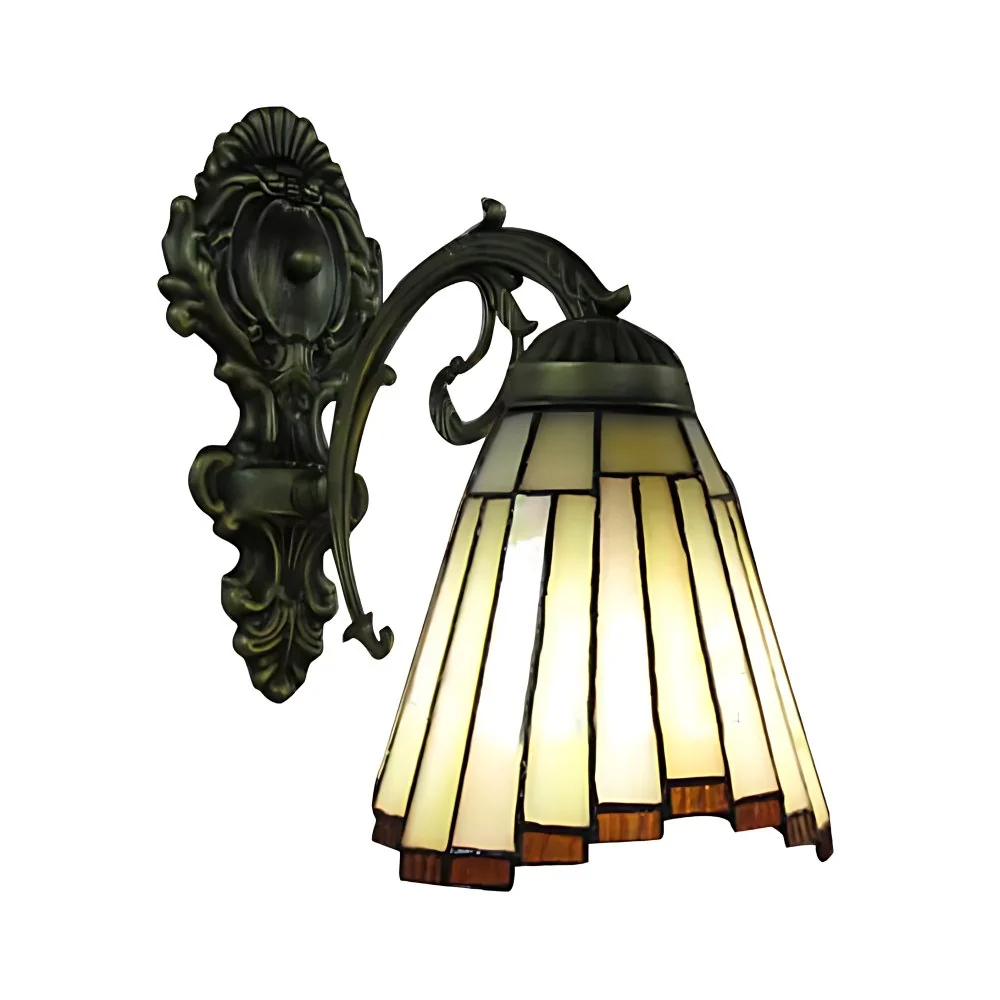 Mini Sconce Light Tiffany Style Glas--lood Enkel zwak Wandmontagelicht voor slaapkamer | Snel Thuisbezorgd