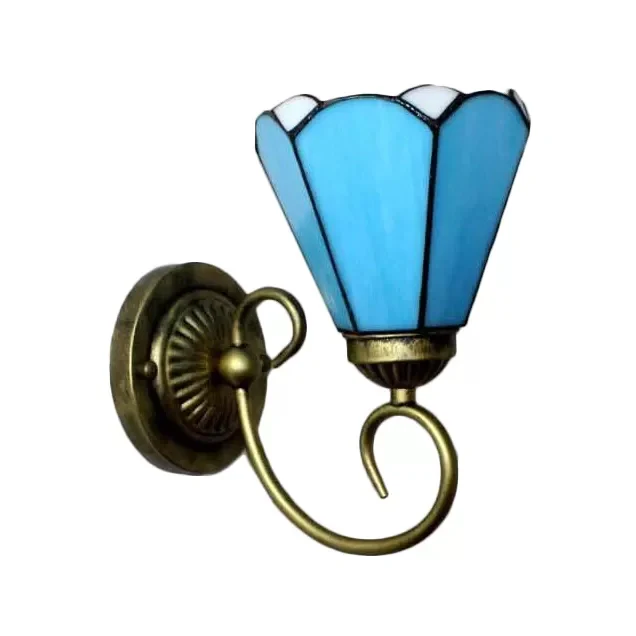 Mini Sconce Light Tiffany Style Glas--lood Enkel zwak Wandmontagelicht voor slaapkamer | Snel Thuisbezorgd