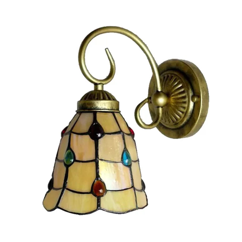 Mini Sconce Light Tiffany Style Glas--lood Enkel zwak Wandmontagelicht voor slaapkamer | Snel Thuisbezorgd