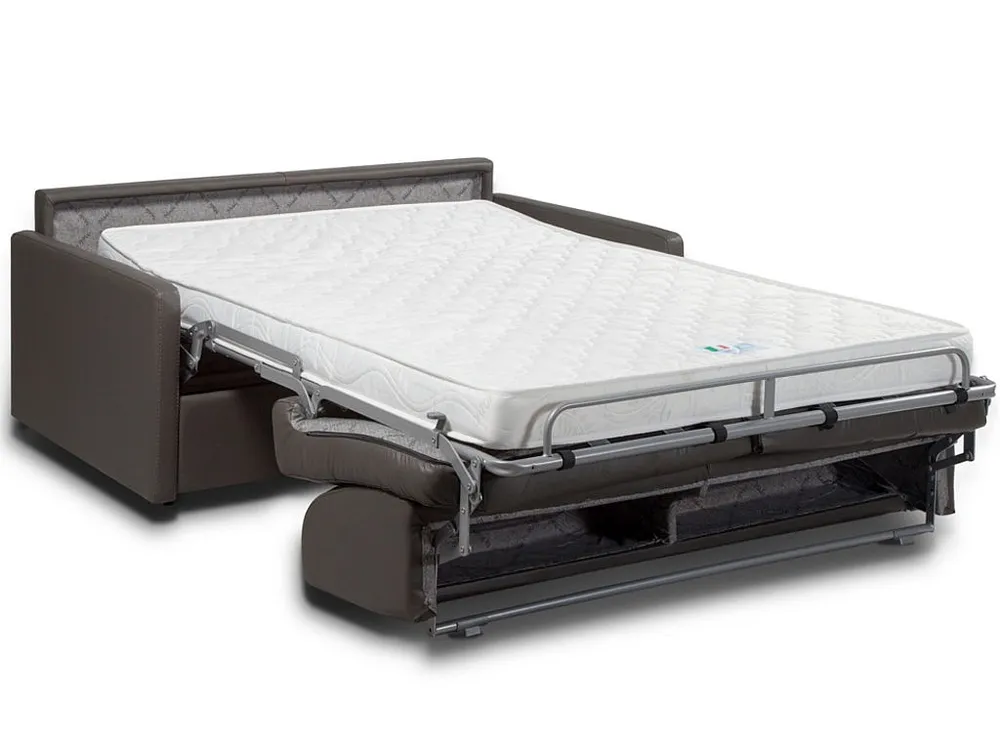 Met Laser-etsing Vierzits express bedbank 14 cm Kunstleer Taupe CALIFE