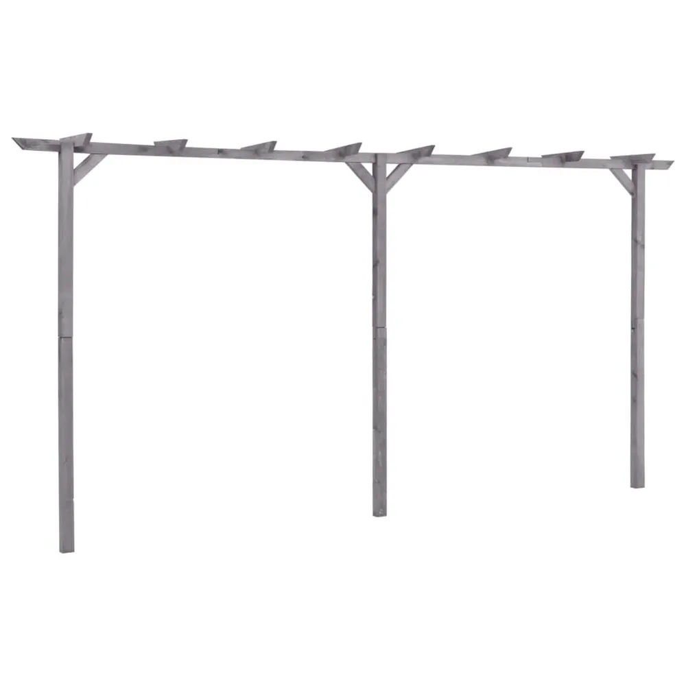 Pergola 400x40x205 cm geïmpregneerd grenenhout grijs - Met Inklapbaar Blad
