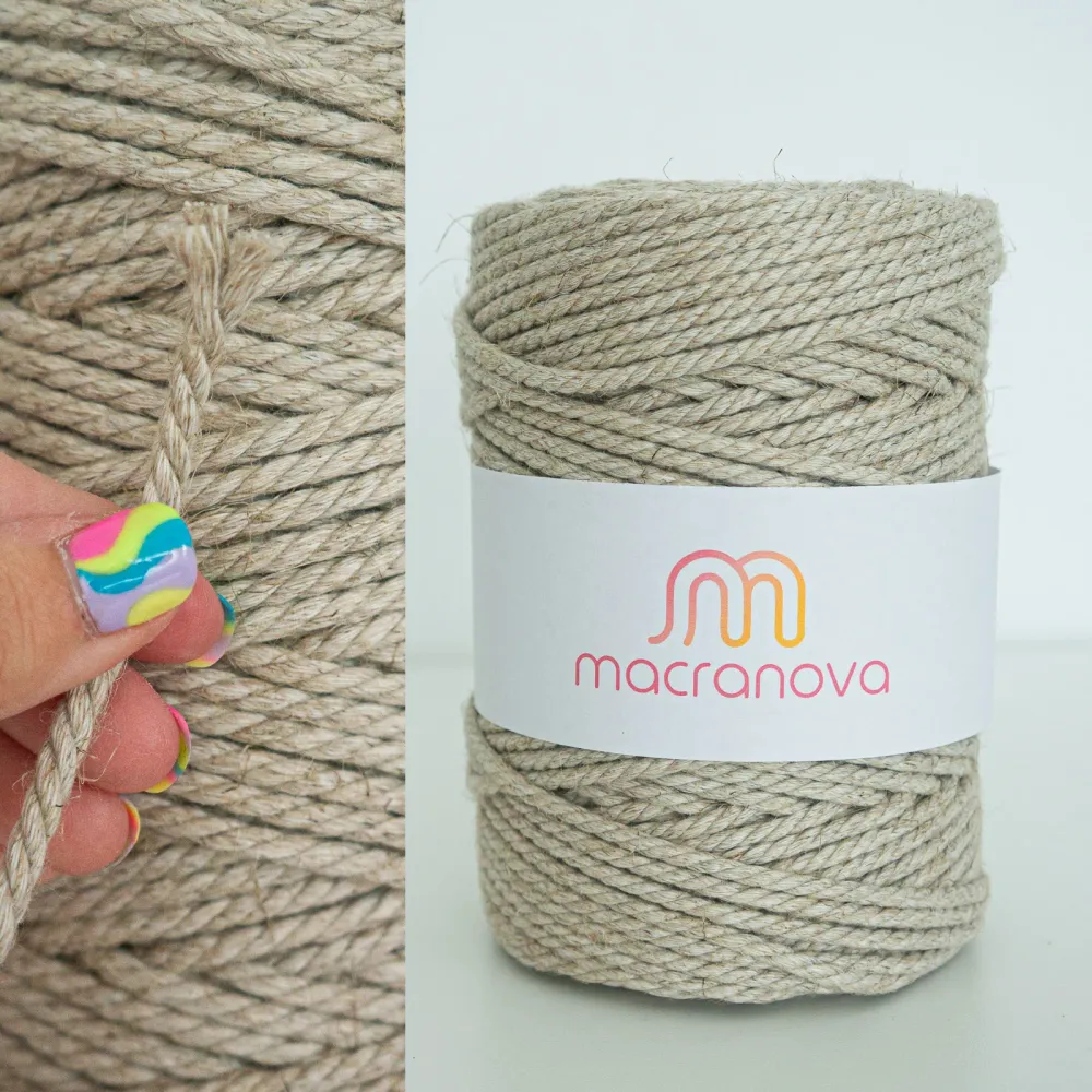 Rustieke linnen touw van 4mm voor macramé | Inclusief Draagtas