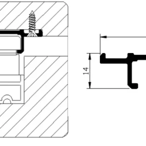 RVS Gegalvaniseerd Luvema bovenrail - geanodiseerd - 4000mm - LU-RB.278.G