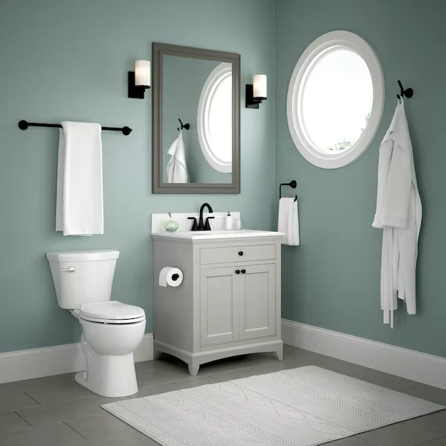Delta 4-Piece Eldren Matte Zwart Decorative Bathroom Hardware Set Toilet Paper Holder,Towel Ring and Robe Hook