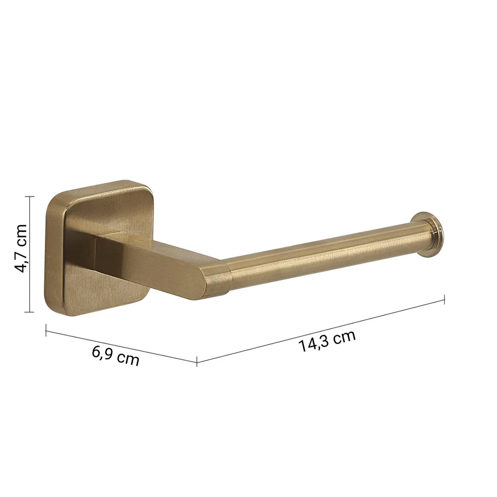 Douchegordijn Rail Gedy Tonga model toilet paper holder 14.3x6.9xH4.7 cm - Matte Gouden