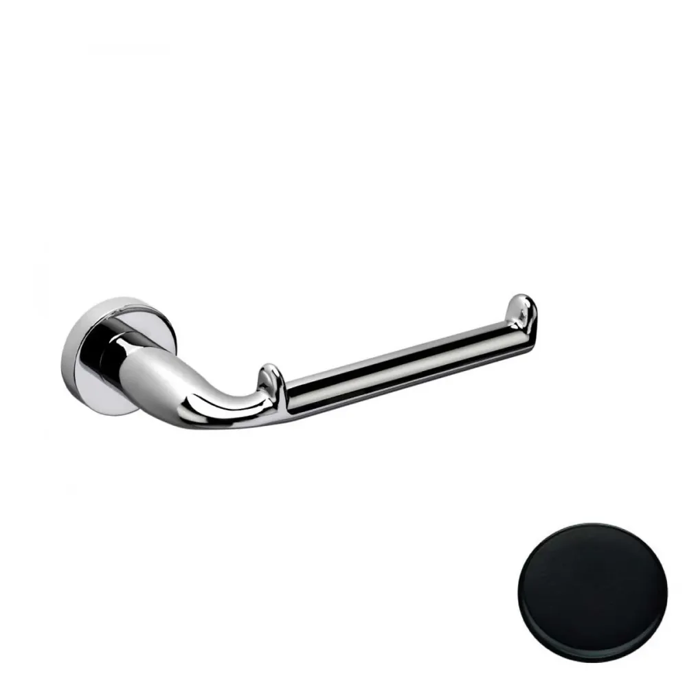 Matte Black Toilet Paper Holder Colombo Design Basic Collection Plug Fixing and Optional Adhesive Kit
