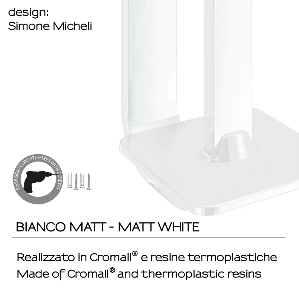 Wandbeugel voor Handdouche Spare toilet paper holder Brass, Stainless Steel and Cromall Outline Gedy - Matte Ivoor