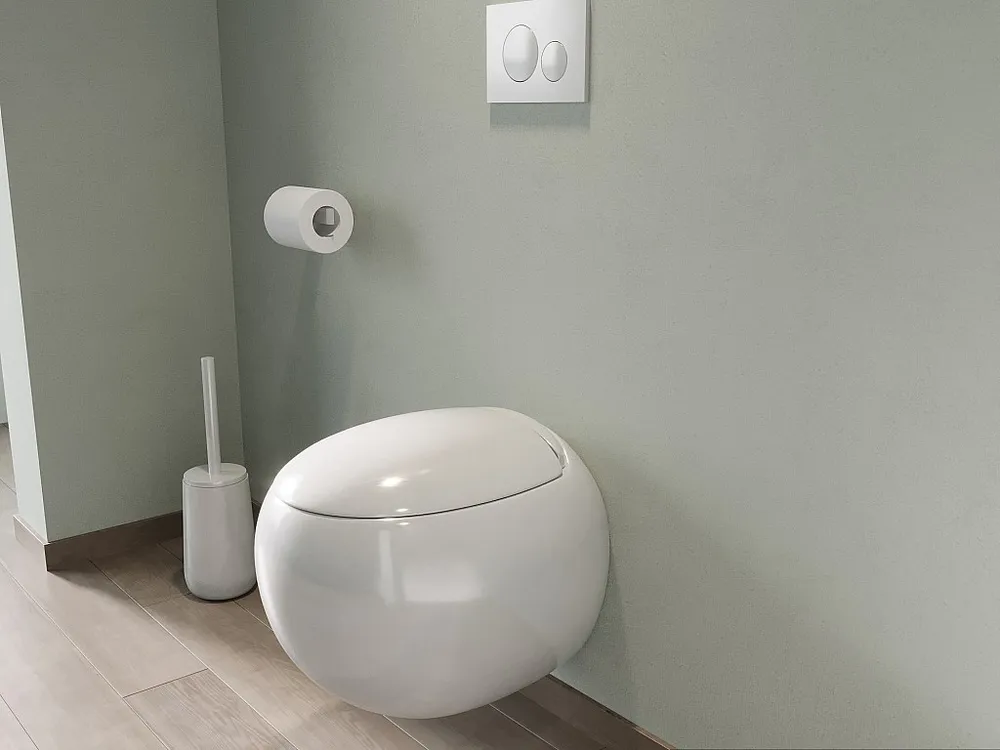 Hang-wc van wit keramiek met geruisloze wc-bril, HURO II